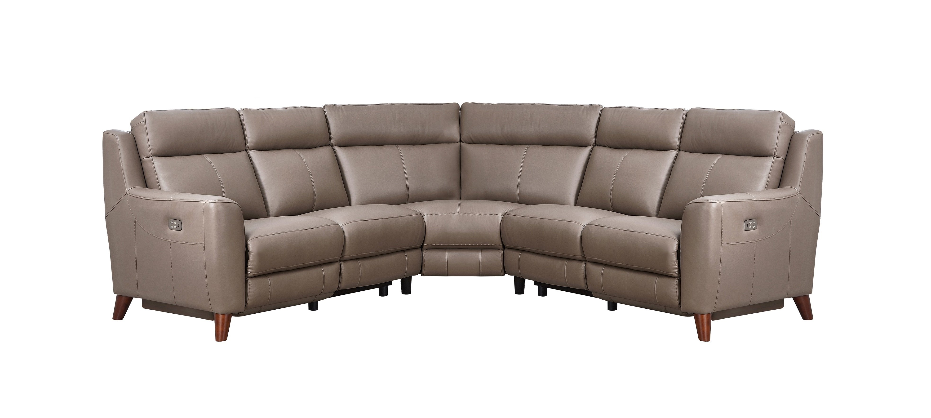 Fresno 3-Piece Curved Power Reclining Leather Sectional-3