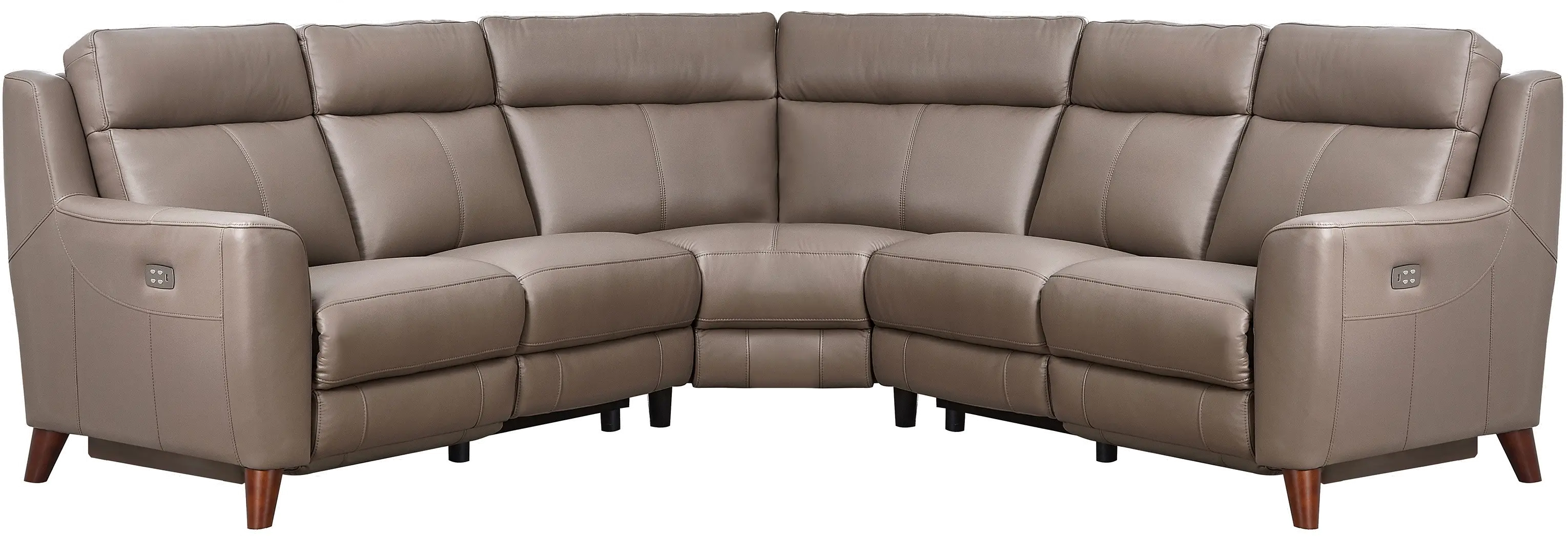 Fresno 3-Piece Curved Power Reclining Leather Sectional-3