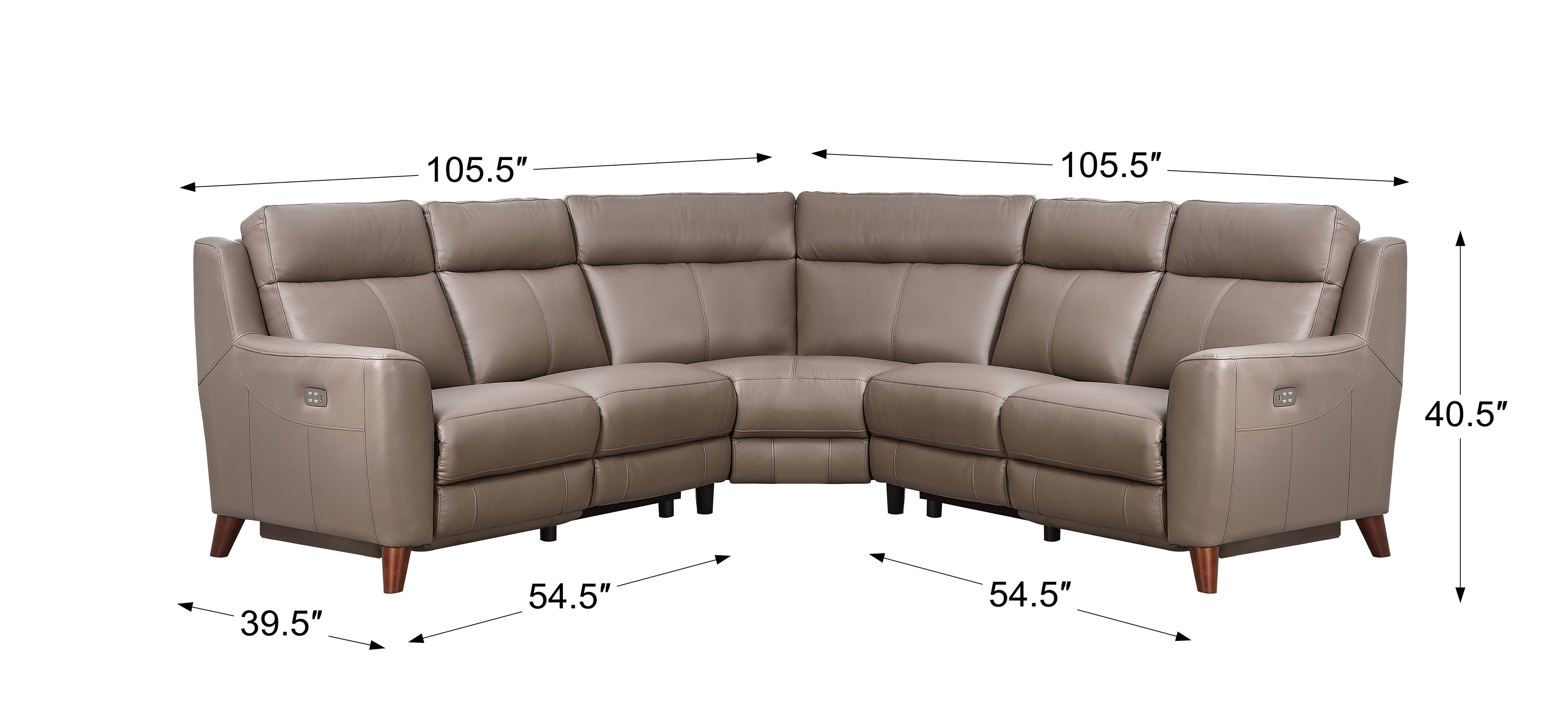 Fresno 3-Piece Curved Power Reclining Leather Sectional-4