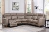 Taupe Leather 3 Piece Power Reclining Sectional - Fresno