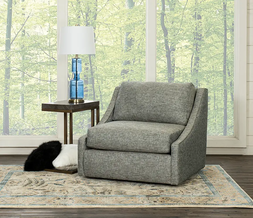 Transitional Midnight Gray Swivel Accent Chair - Romee-3