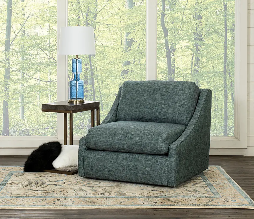 Romee Aegean Blue Swivel Accent Chair-2