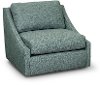 Transitional Aegean Blue Swivel Accent Chair - Romee