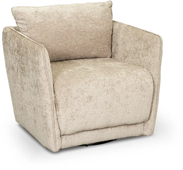 Contemporary Beige Mushroom Swivel Accent Chair - Elon-2