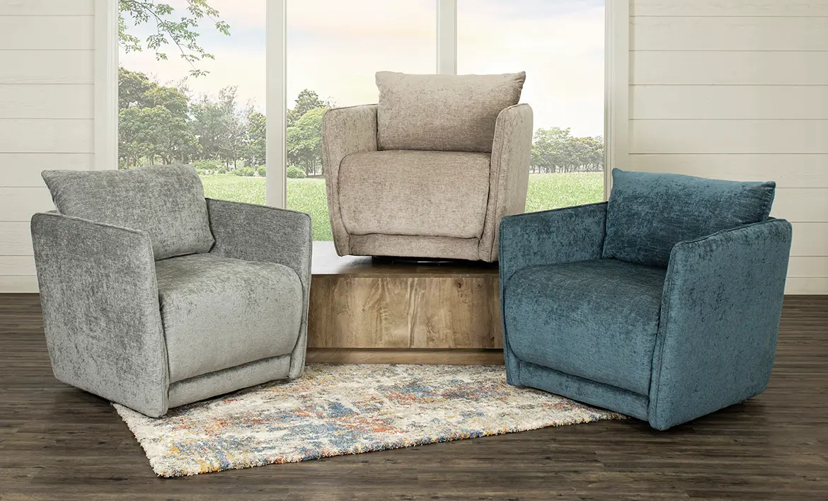 Contemporary Beige Mushroom Swivel Accent Chair - Elon-3