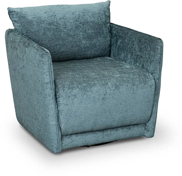 Contemporary Indigo Blue Swivel Accent Chair - Elon-4
