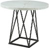 Contemporary White Marble and Metal Round Counter Height Dining Table - Rocco