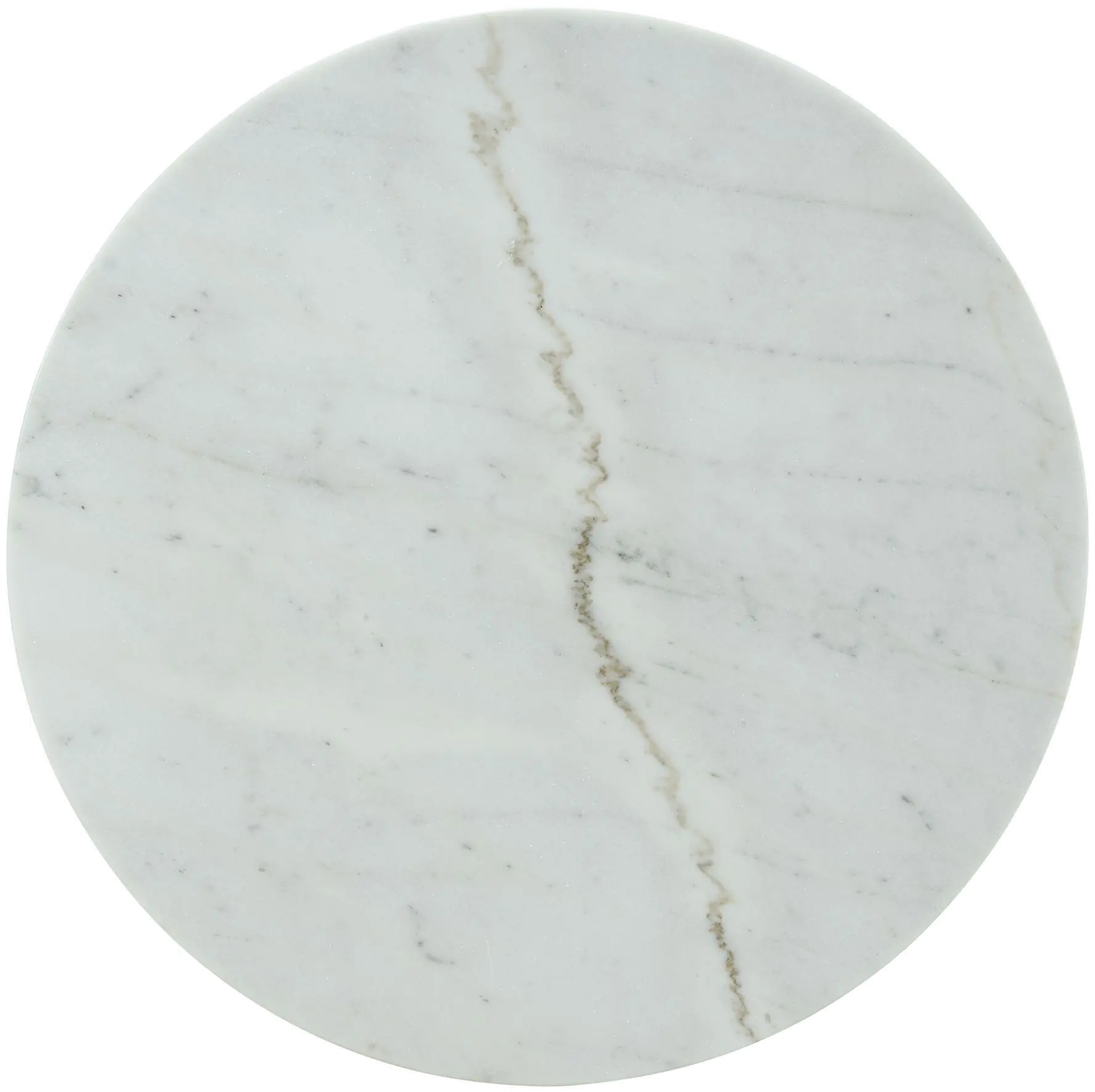 Rocco Contemporary White Marble and Metal Round Counter Height Dining Table-5