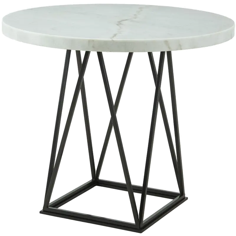 Rocco White Marble Round Counter Height Dining Table