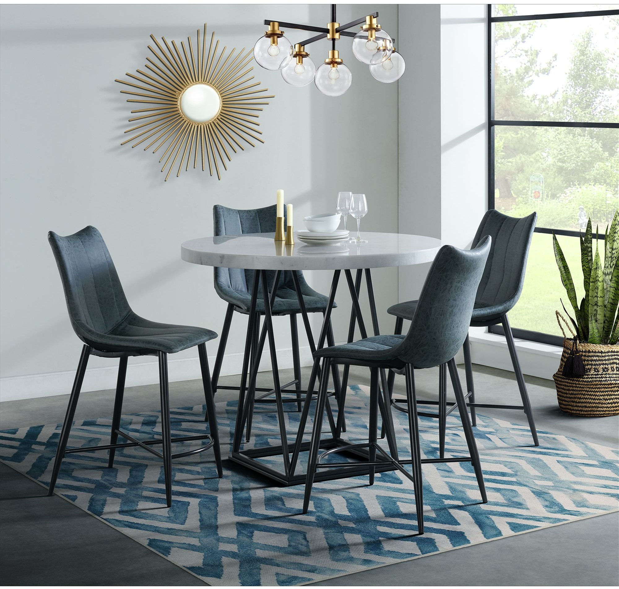 Rocco Gray Upholstered Counter Height Stool-2