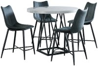Contemporary Marble and Metal 5 Piece Counter Height Dining Set - Rocco