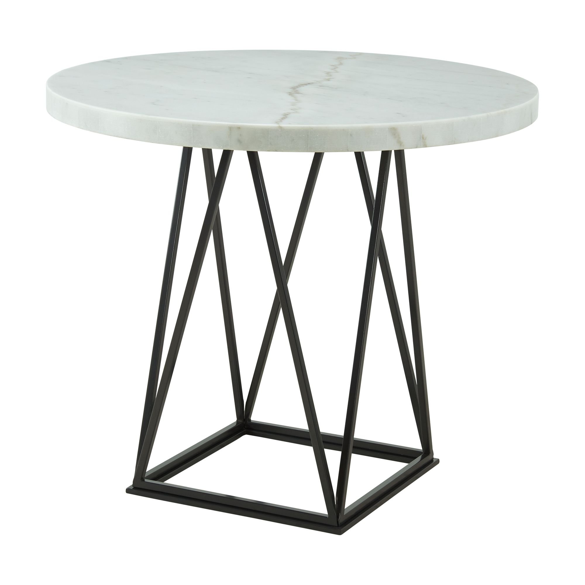 Contemporary Marble and Metal 5 Piece Counter Height Dining Set - Rocco-3