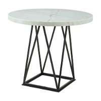 Contemporary Marble and Metal 5 Piece Counter Height Dining Set - Rocco-3