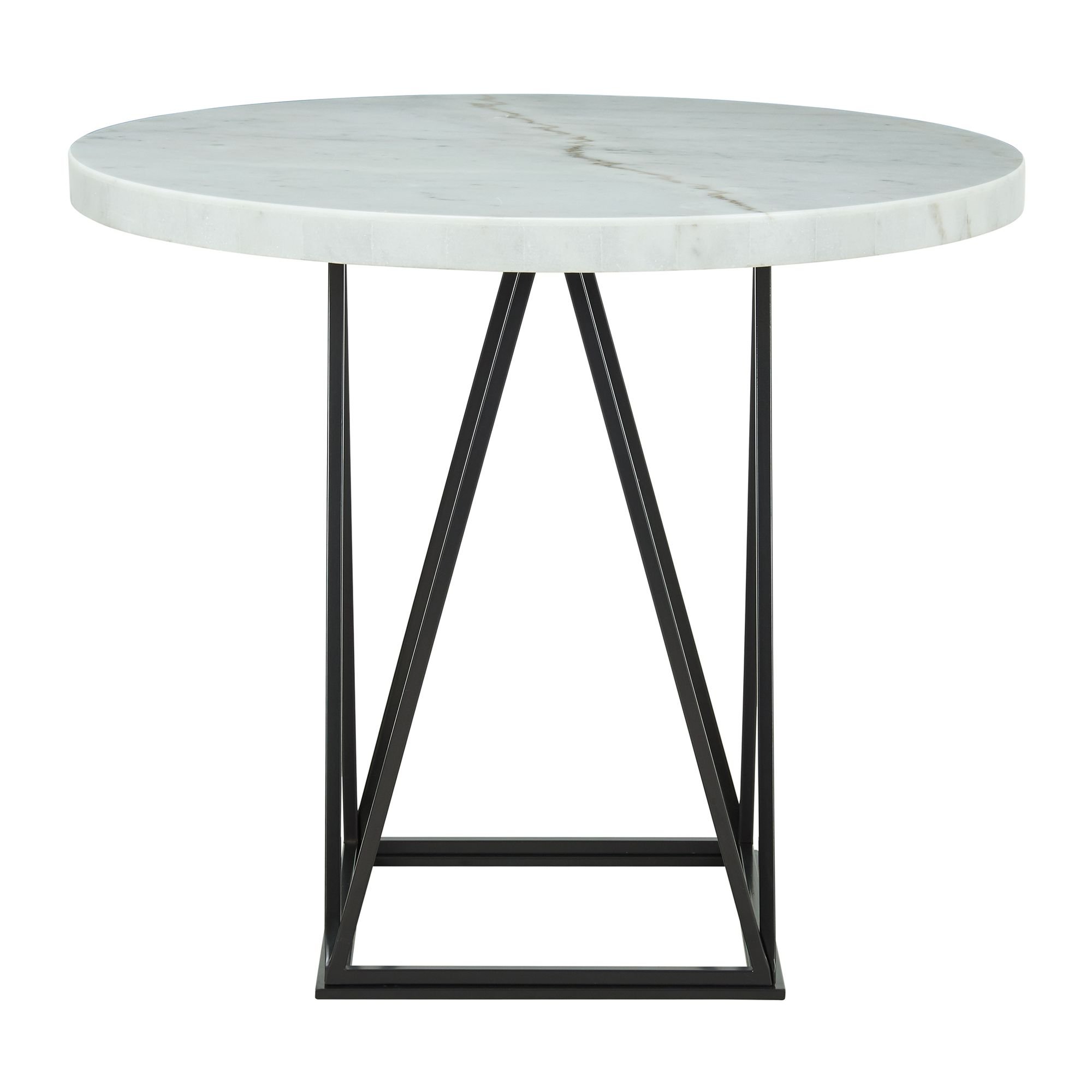 Contemporary Marble and Metal 5 Piece Counter Height Dining Set - Rocco-4