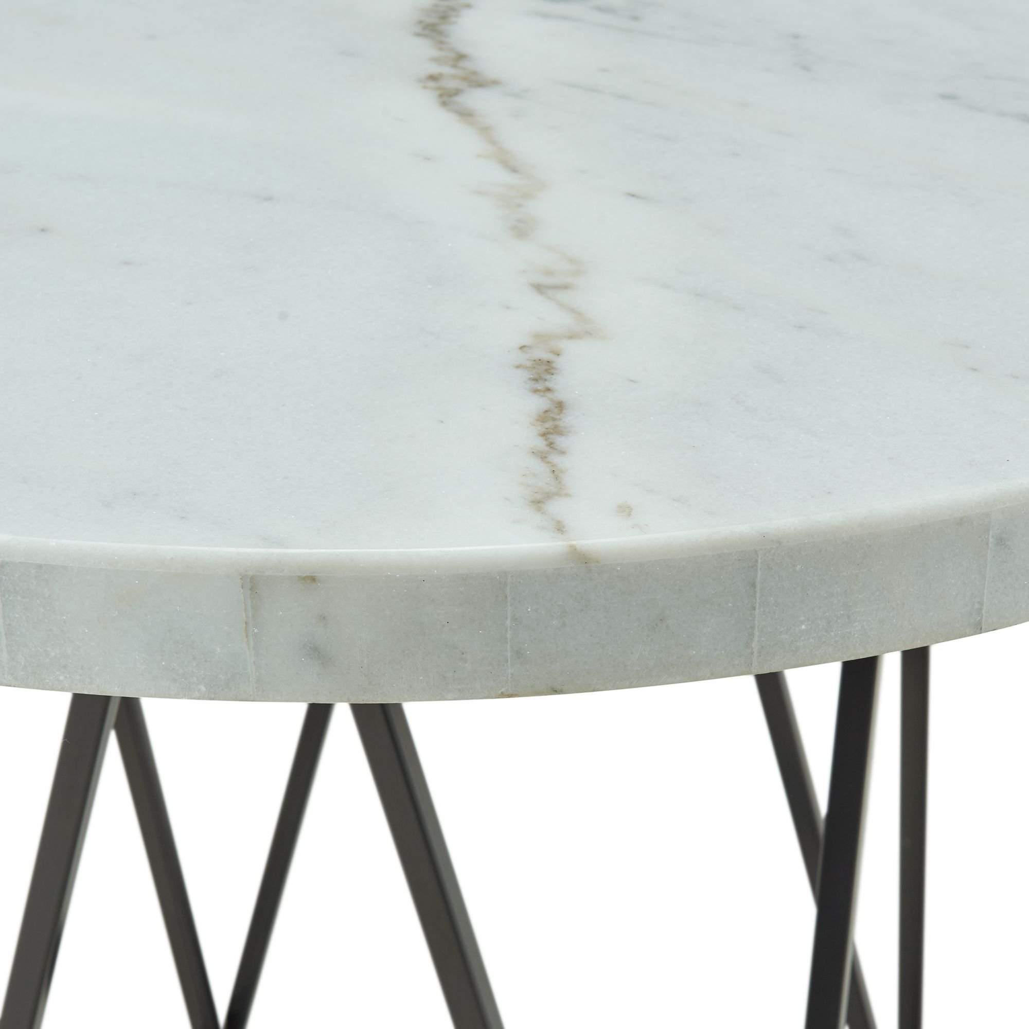 Contemporary Marble and Metal 5 Piece Counter Height Dining Set - Rocco-7