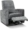 Mystery Midnight Gray Swiveling Glider Recliner