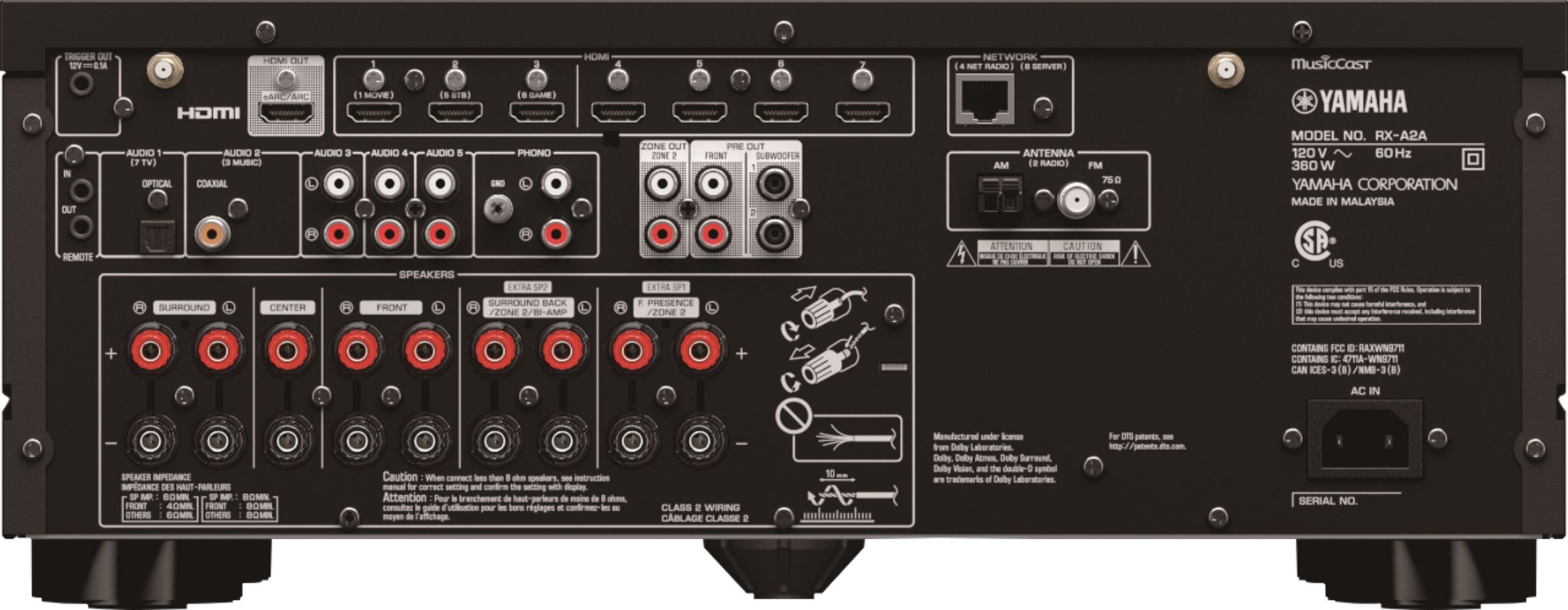 AVENTAGE RX-A2 Yamaha AVENTAGE RX-A2A 7.2ch AV Receiver with 8K HDMI and MusicCast-2