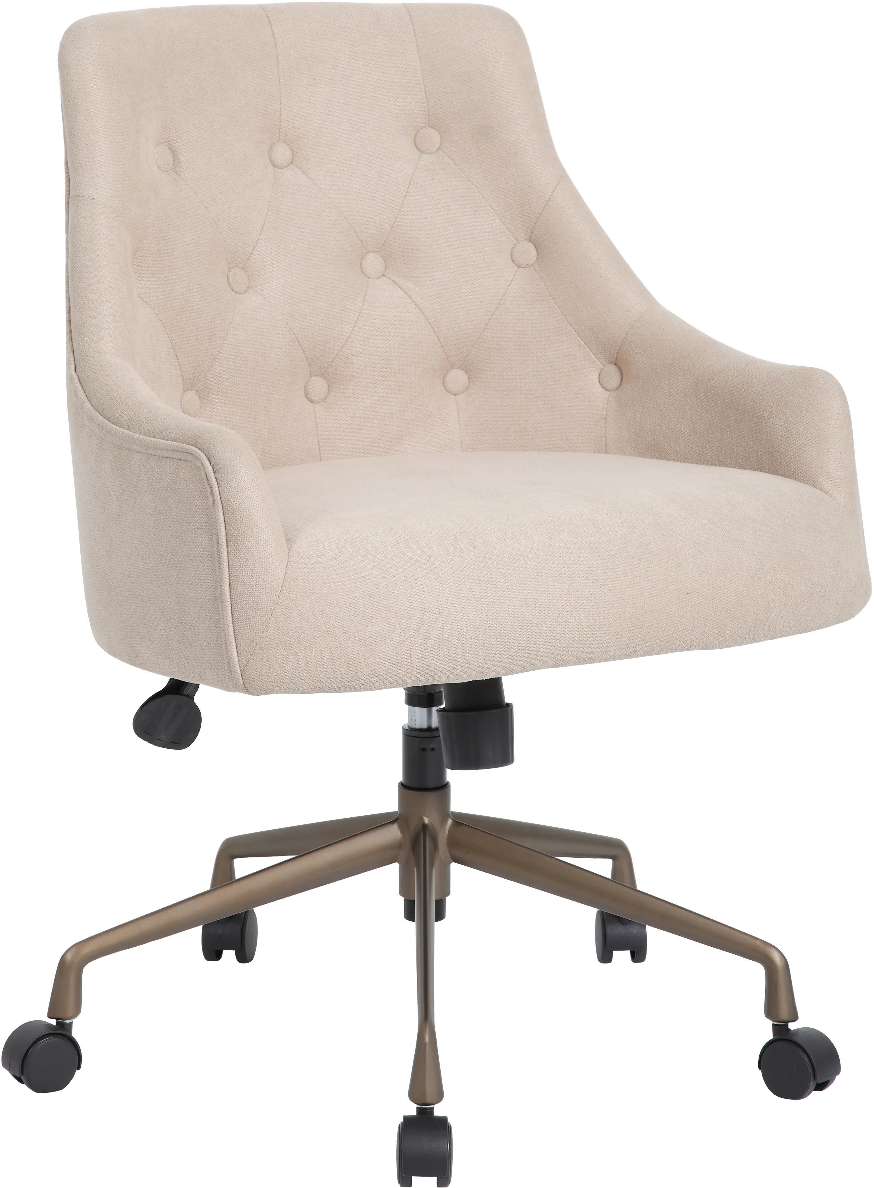 Tufted Beige Office Chair-1