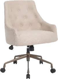 Tufted Beige Office Chair