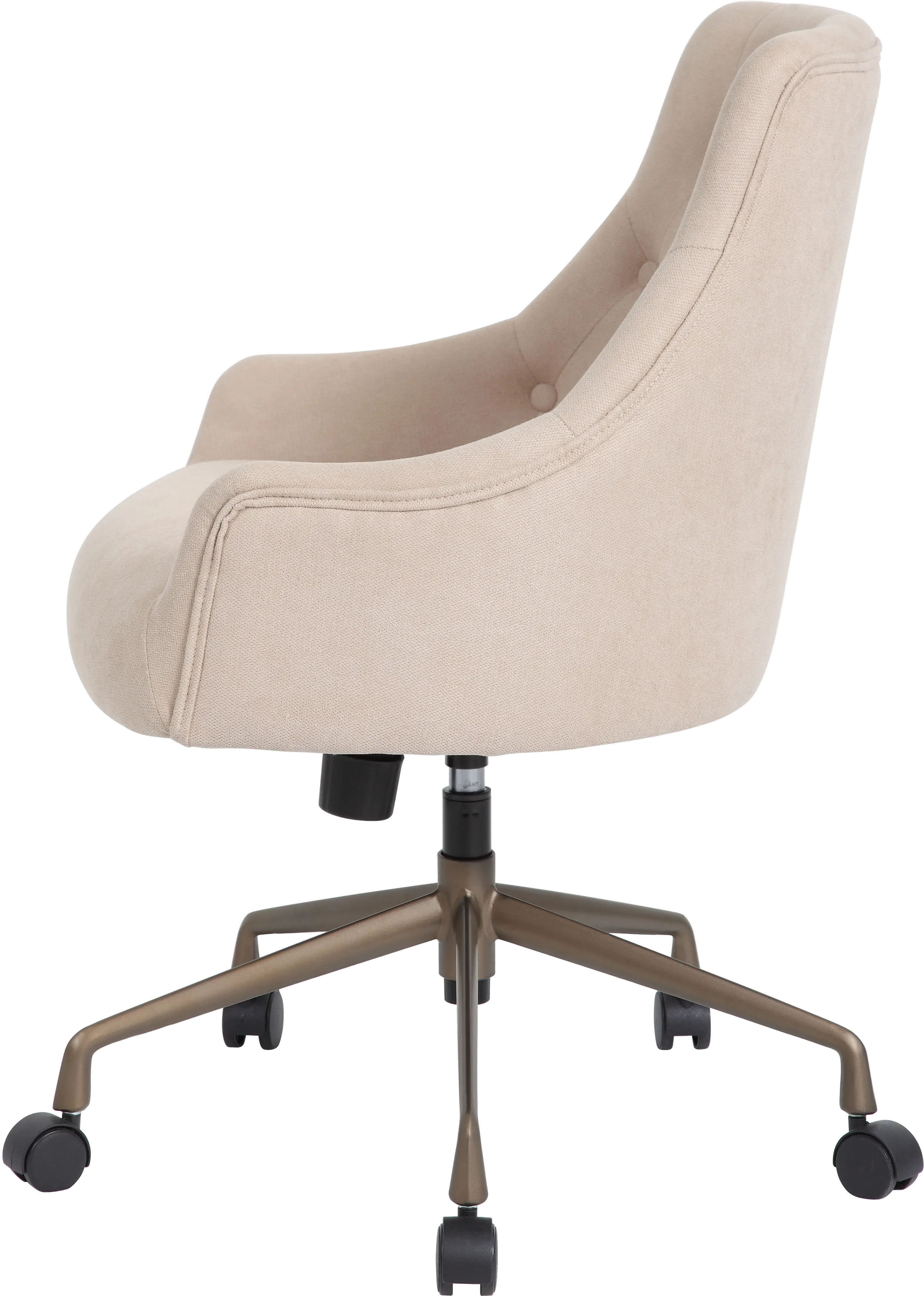 Tufted Beige Office Chair-4
