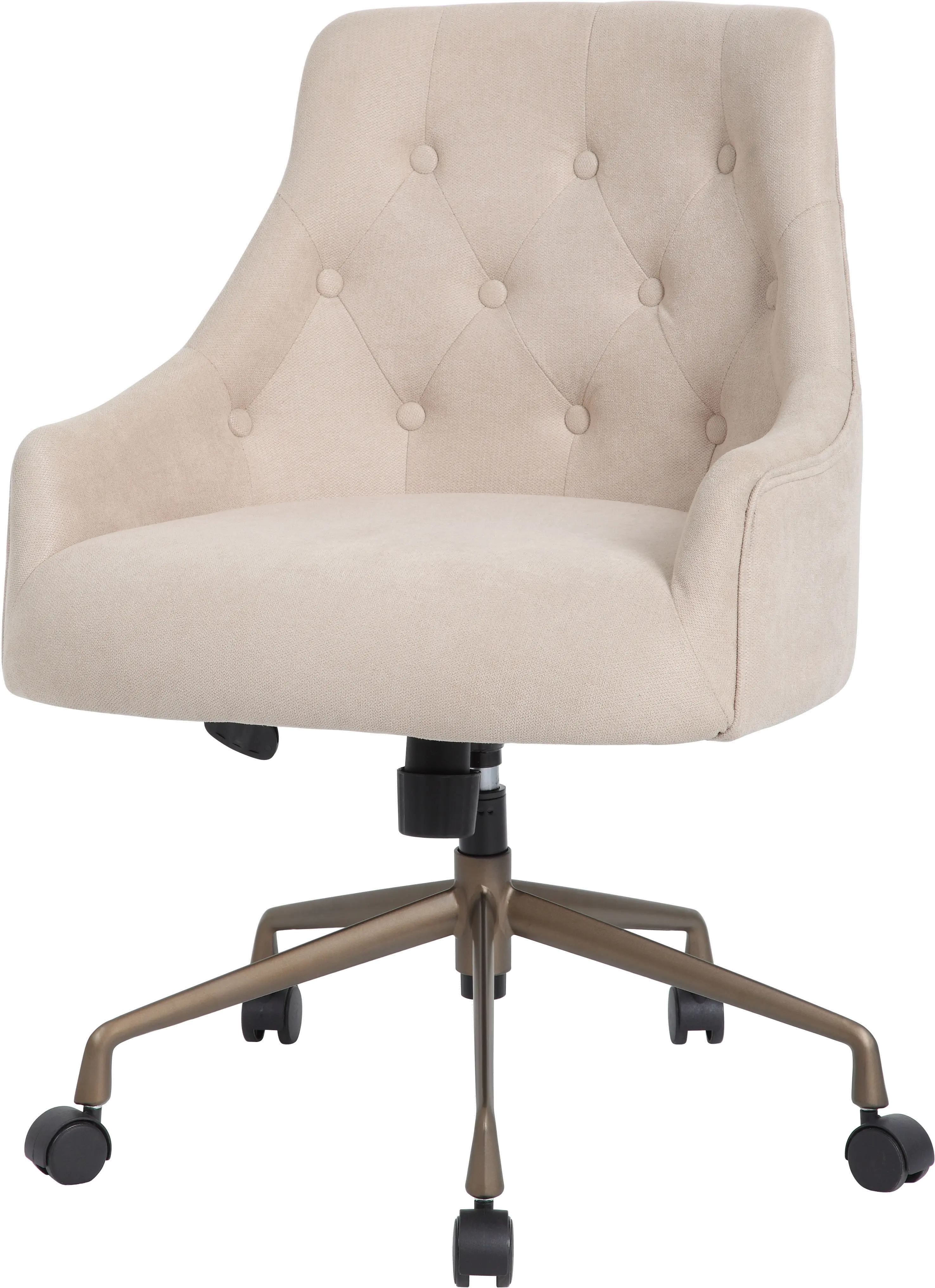 Tufted Beige Office Chair-5