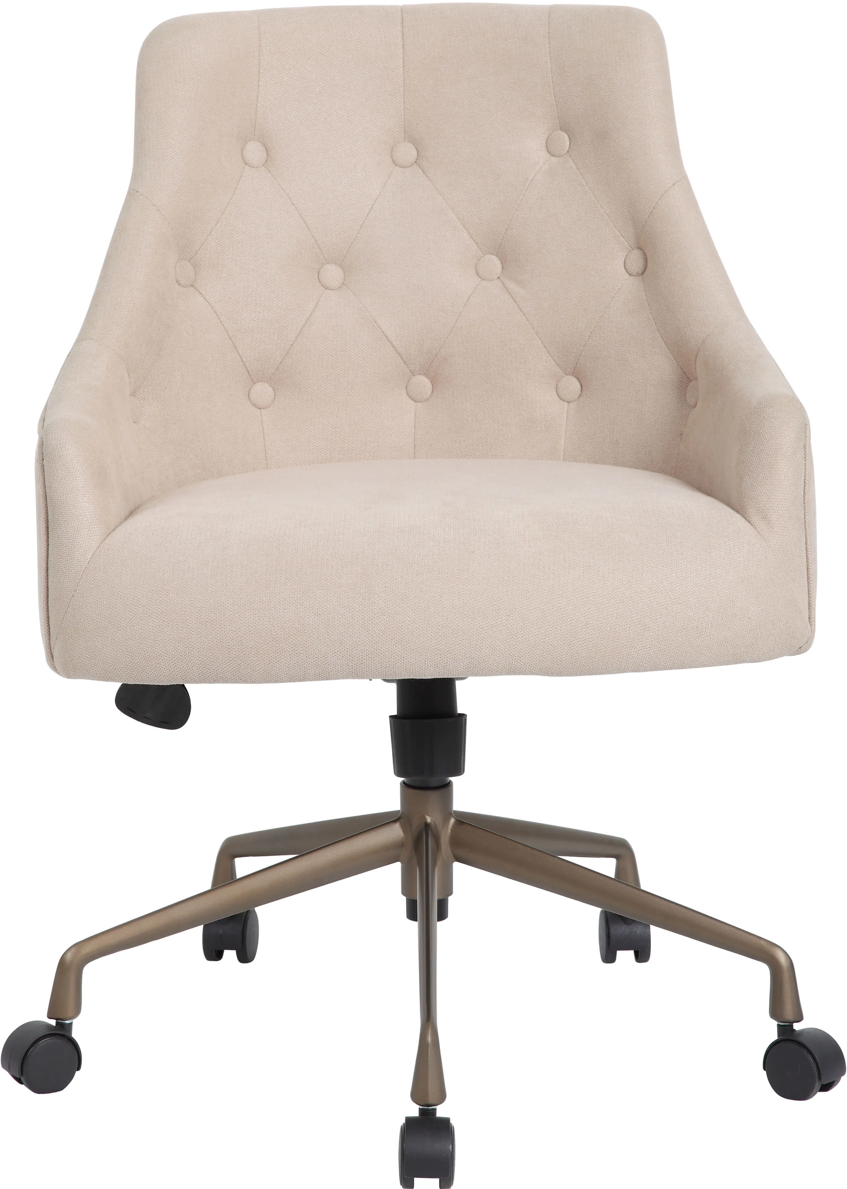 Tufted Beige Office Chair-6