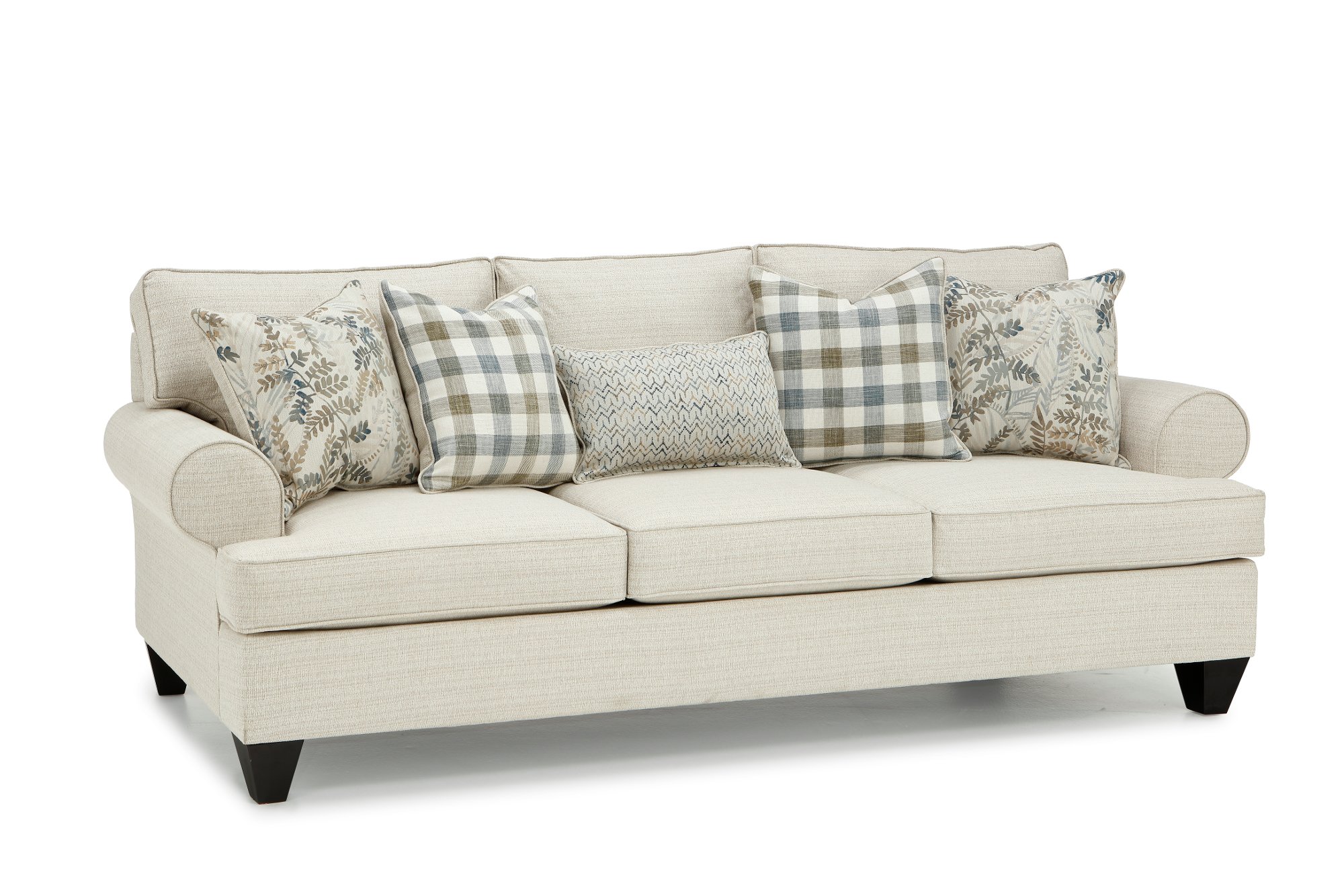 Casual Traditional Cotton Off-White Sofa - Branson-1
