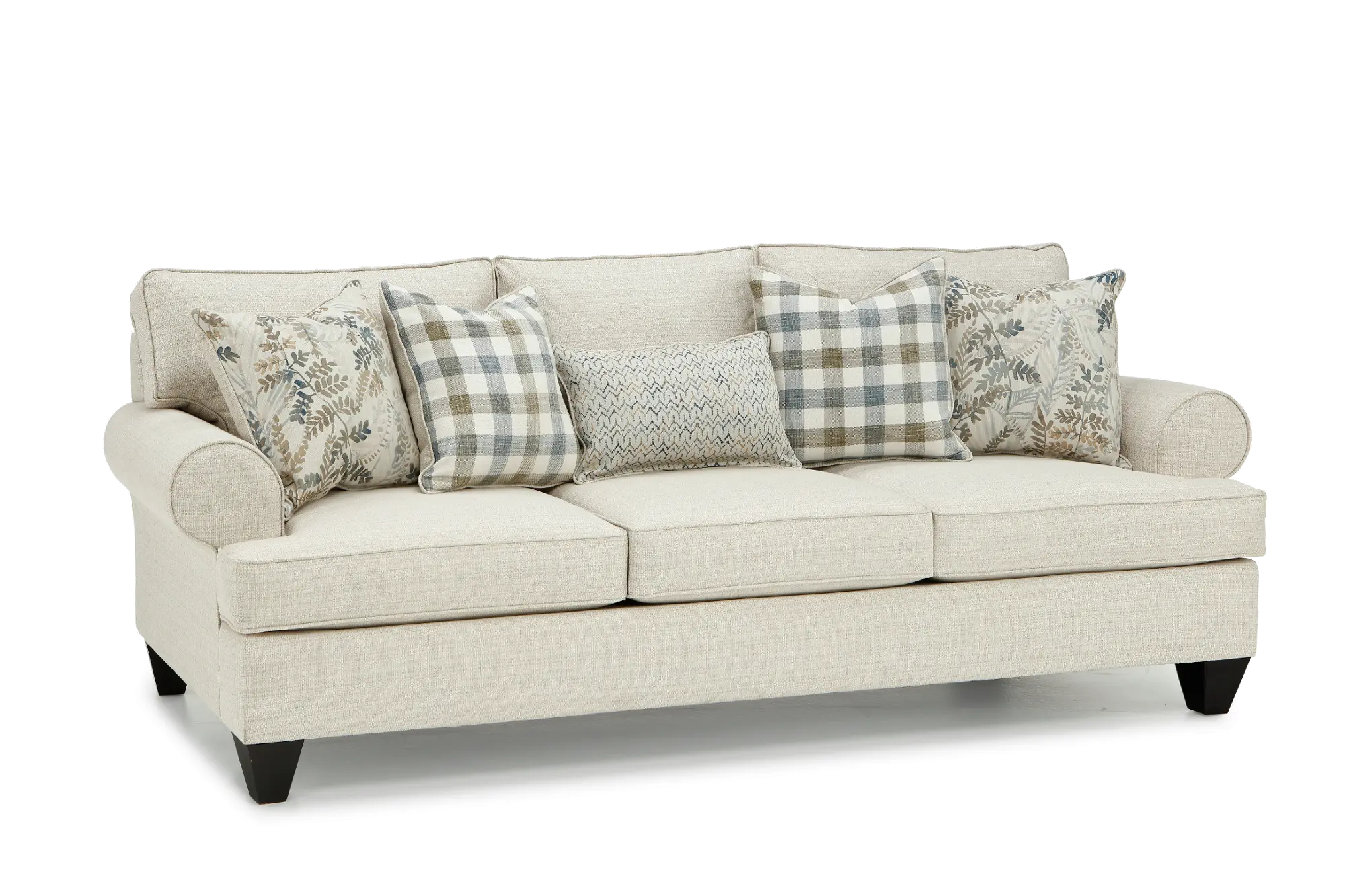 Casual Traditional Cotton Off-White Sofa - Branson-1