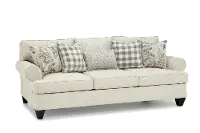 Casual Traditional Cotton Off-White Sofa - Branson