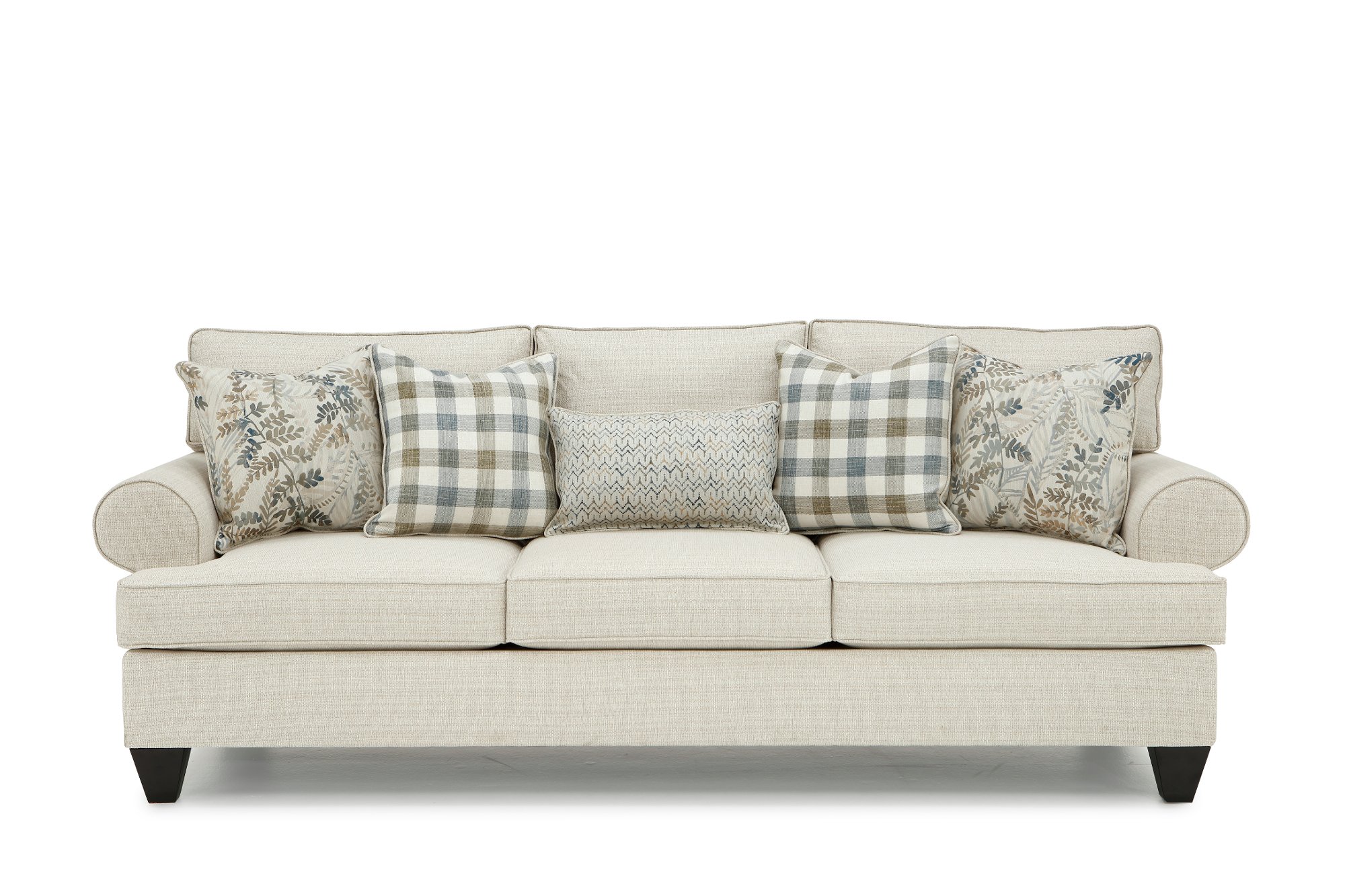 Casual Traditional Cotton Off-White Sofa - Branson-2