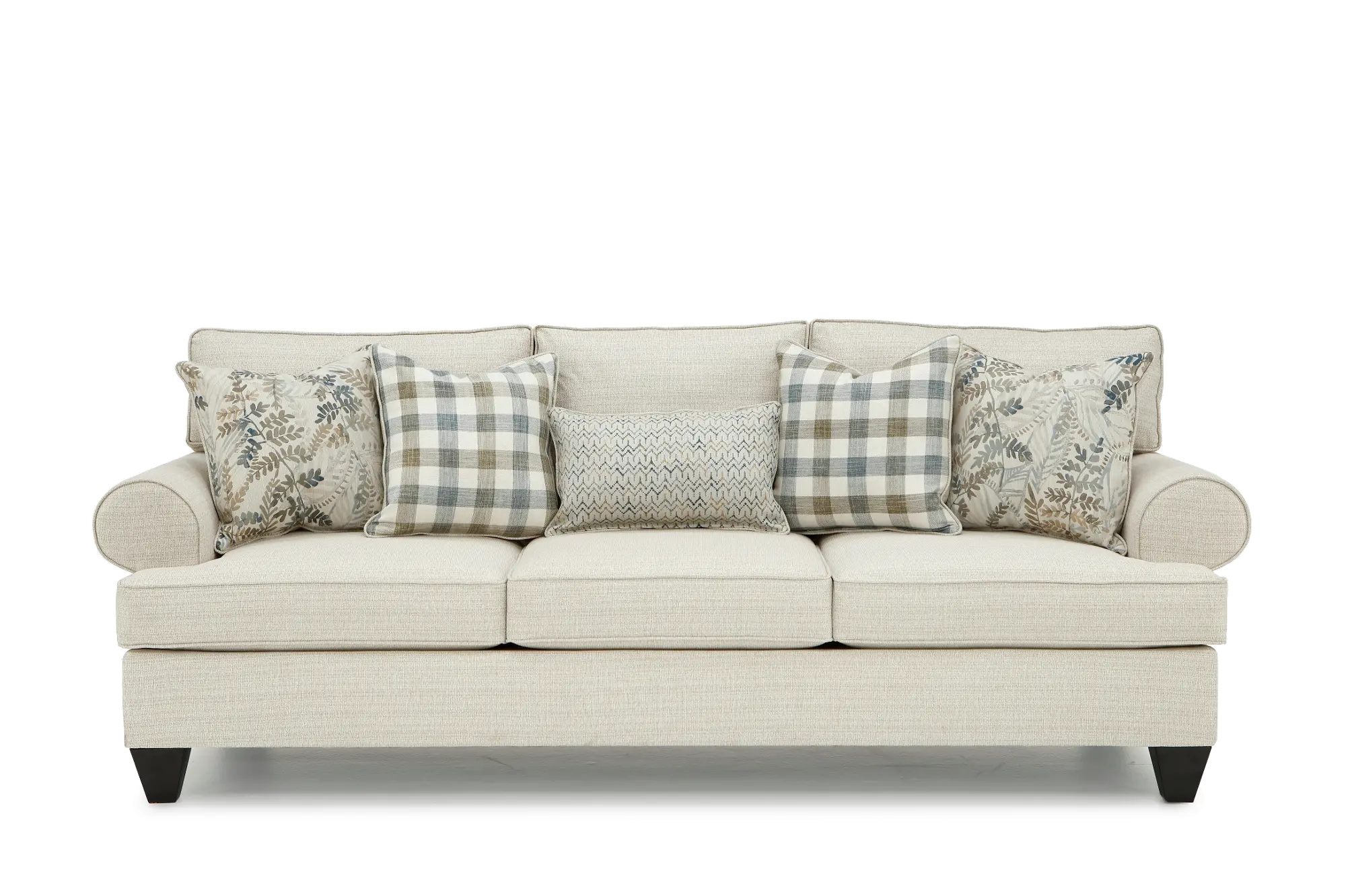 Casual Traditional Cotton Off-White Sofa - Branson-2