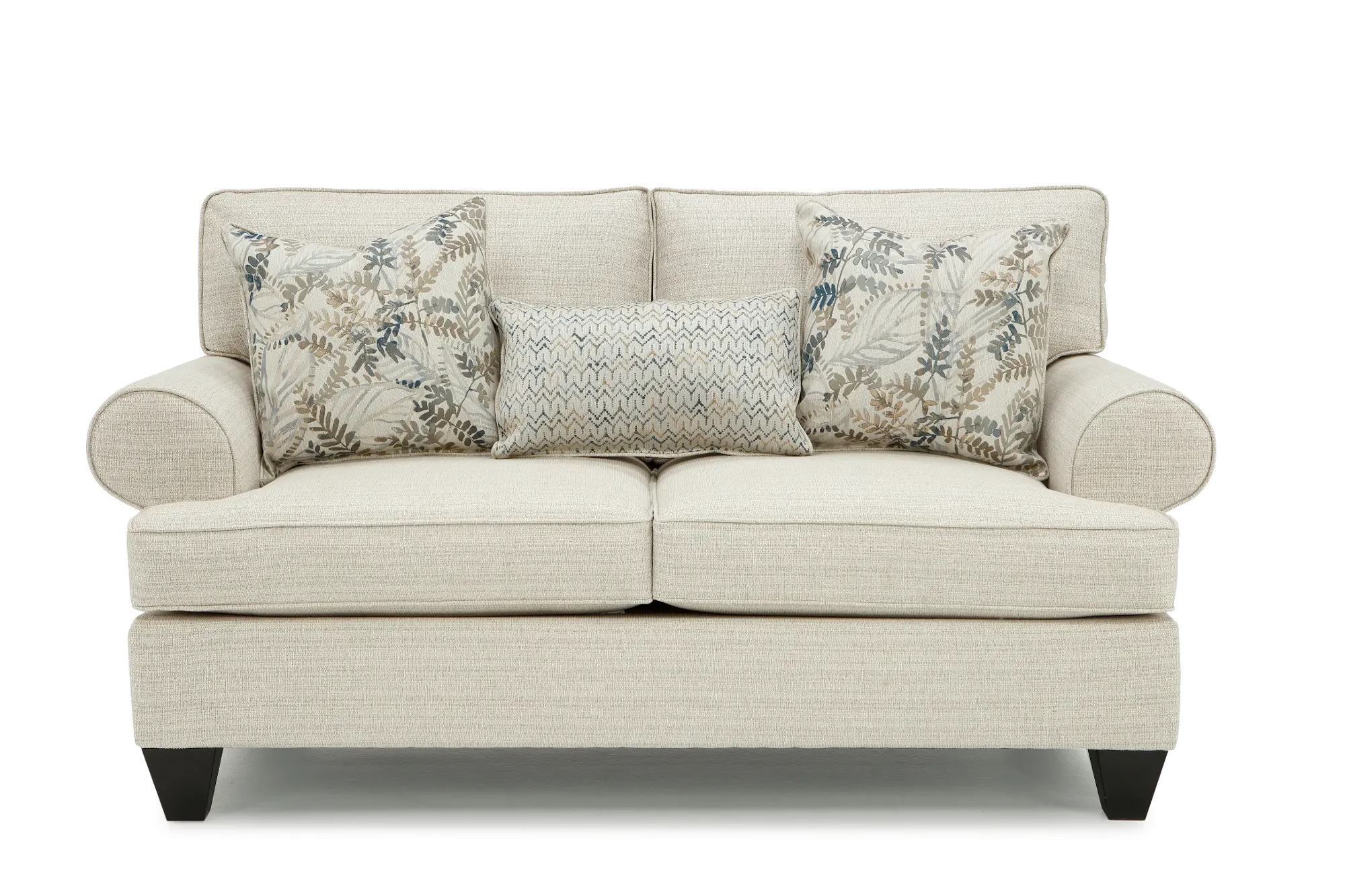 Casual Traditional Cotton Off-White Loveseat - Branson-1
