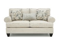 Casual Traditional Cotton Off-White Loveseat - Branson-1