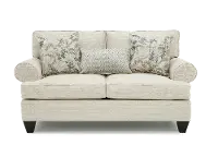 Casual Traditional Cotton Off-White Loveseat - Branson