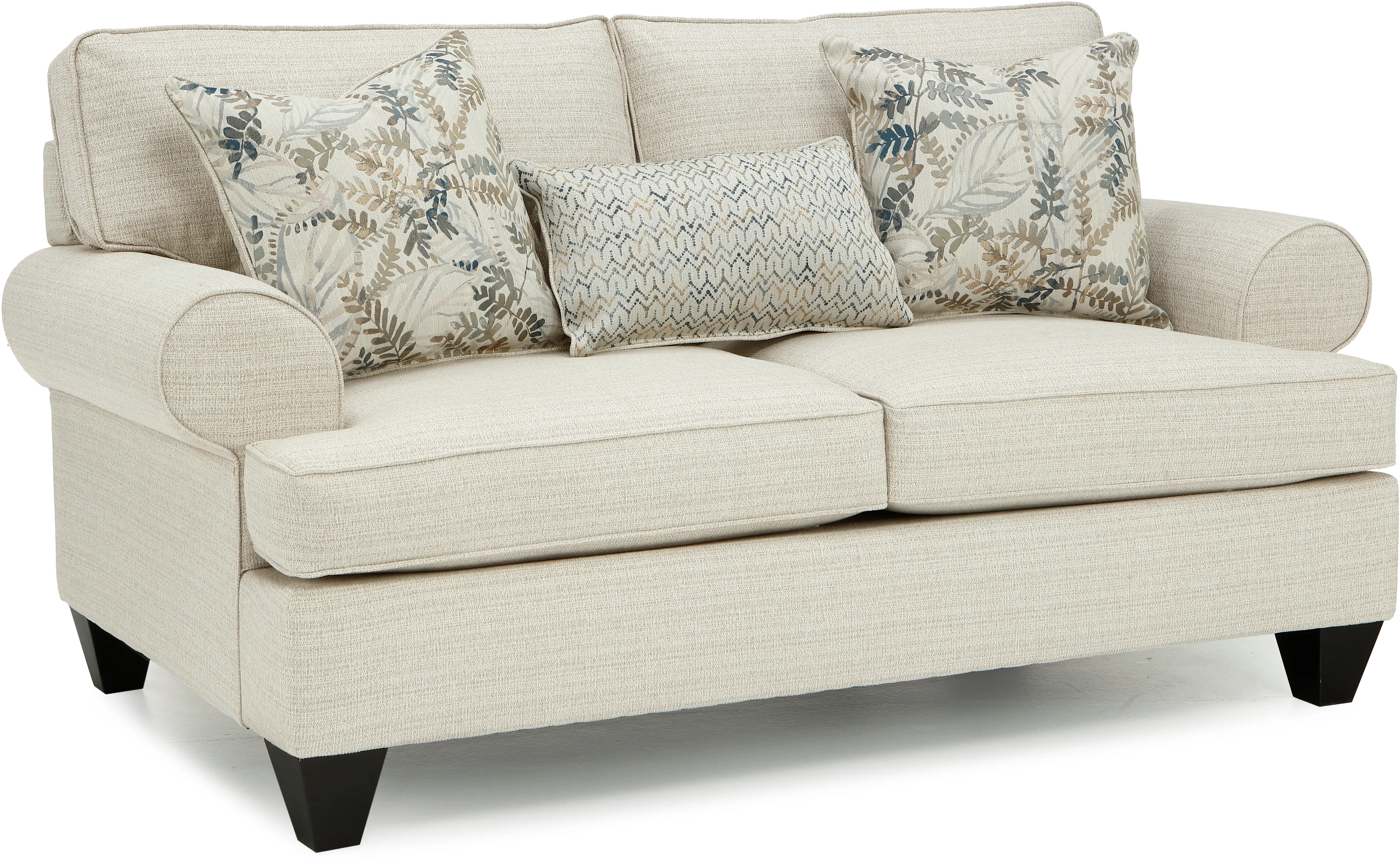 Casual Traditional Cotton Off-White Loveseat - Branson-2