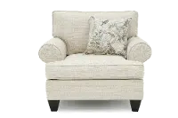 Casual Traditional Cotton Off-White Chair - Branson