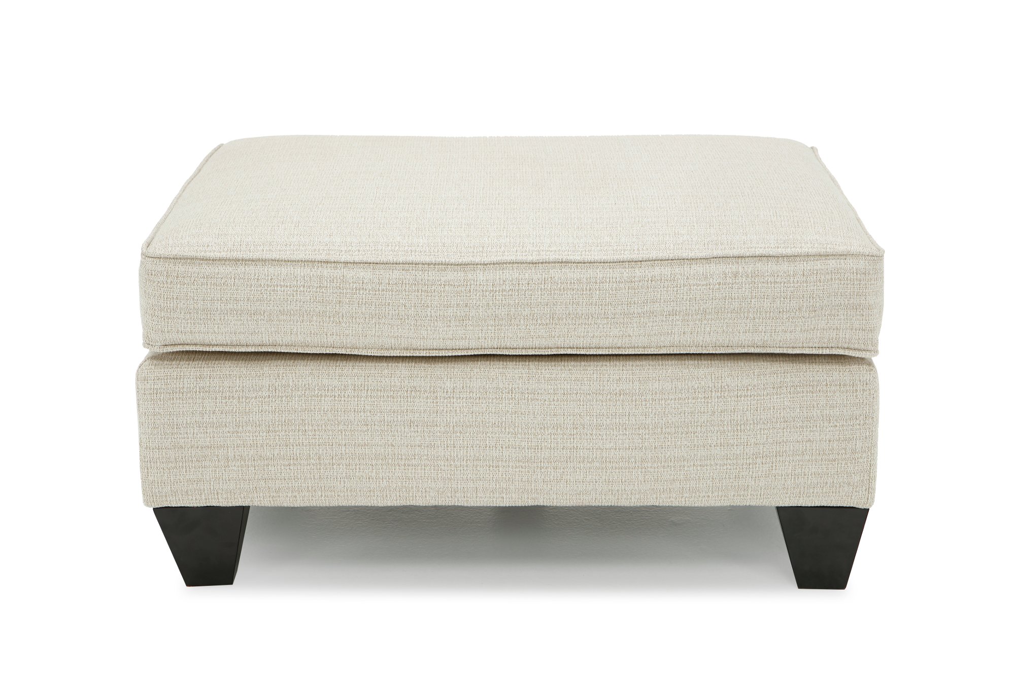 Casual Traditional Cotton Off-White Ottoman - Branson-1