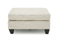 Casual Traditional Cotton Off-White Ottoman - Branson