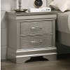 Contemporary Shimmery Gray Nightstand - Amalia