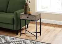 Taupe Metal Accent Table