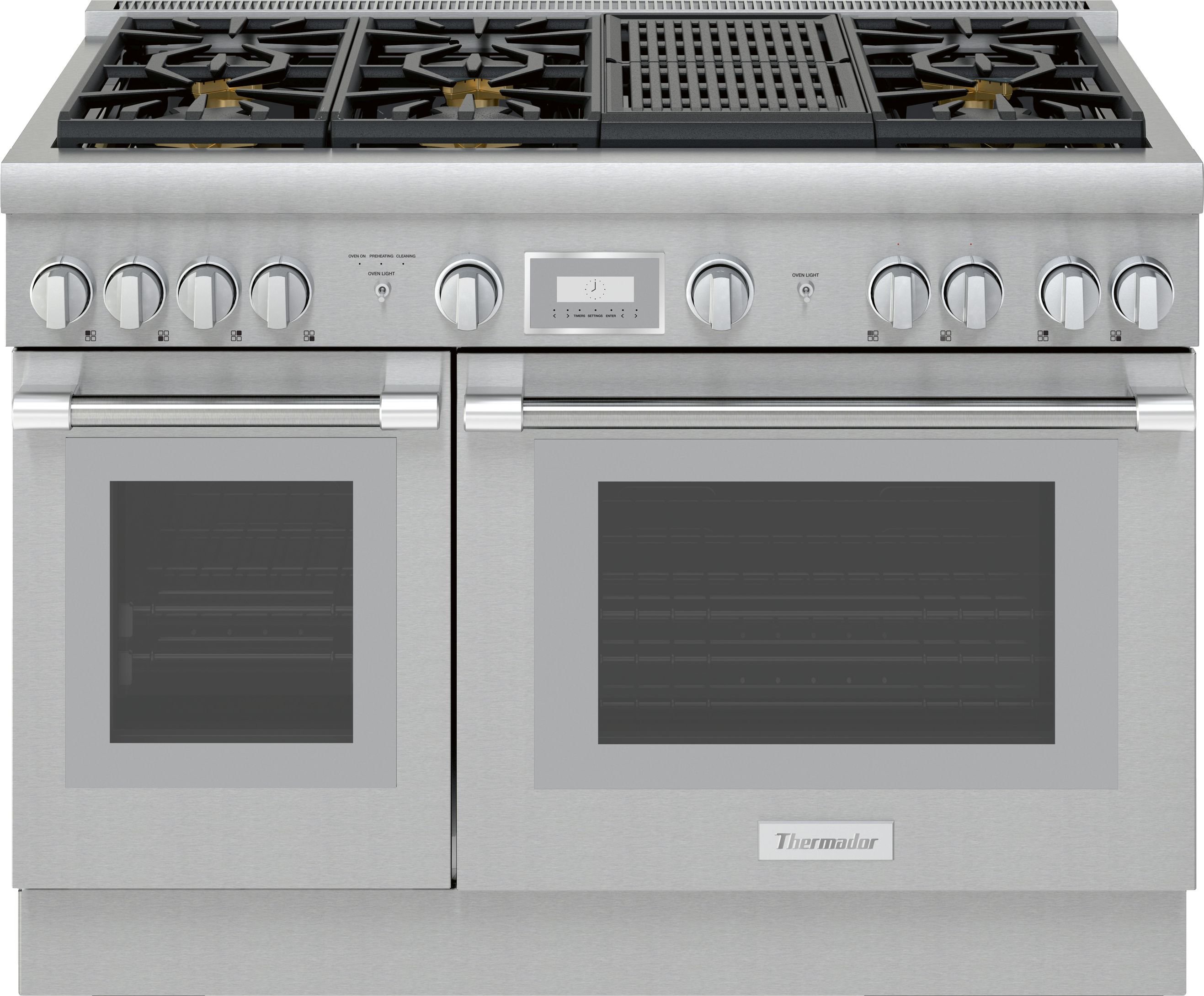 PRD486WLHU Thermador Dual Fuel Pro Harmony Double Oven Smart Range with 6 Burners - 48 Inch, Stainless Steel-1