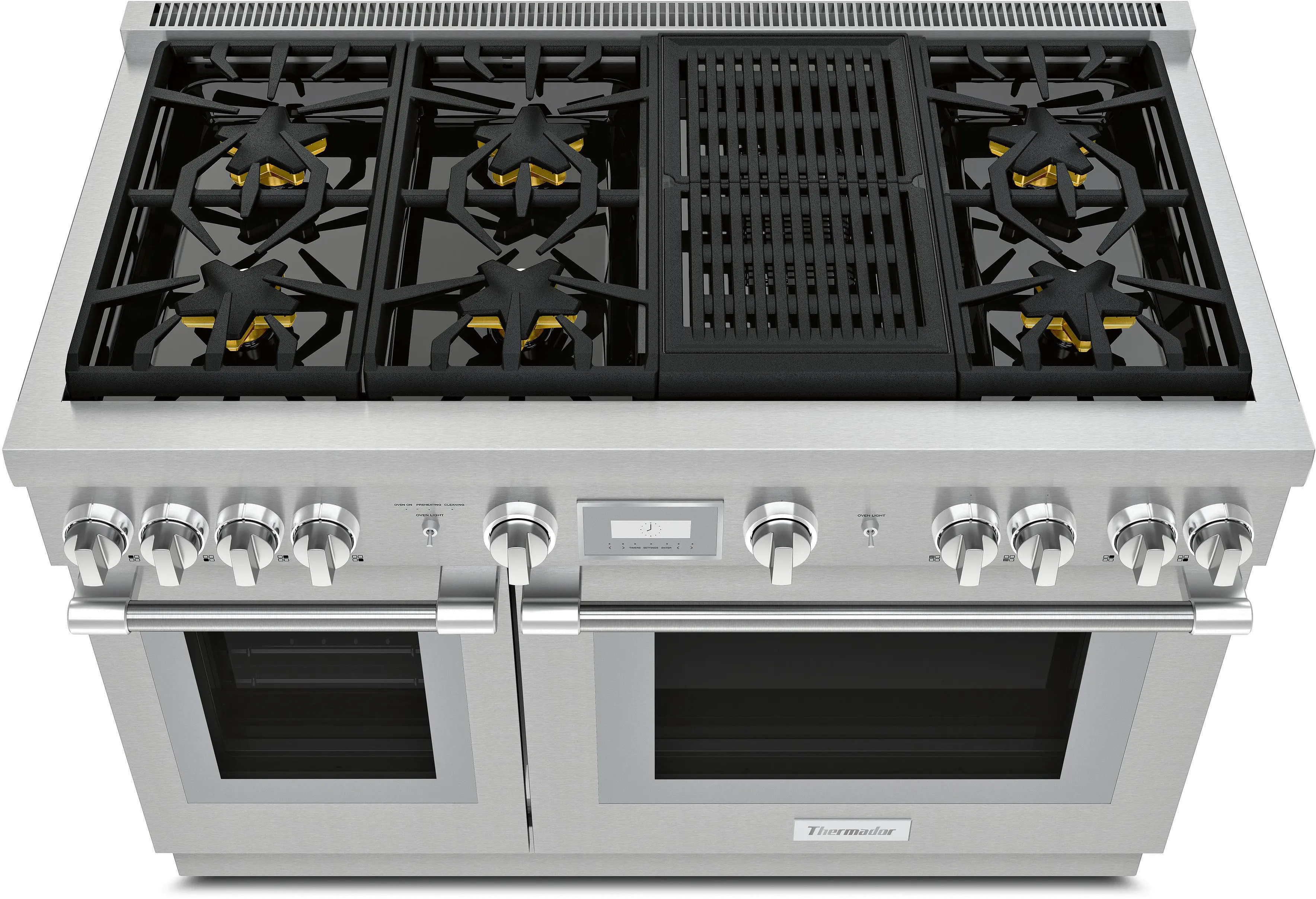PRD486WLHU Thermador Dual Fuel Pro Harmony Double Oven Smart Range with 6 Burners - 48 Inch, Stainless Steel-2