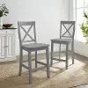 CF500424-GY X-Back Gray Counter Bar Stool, Set of 2