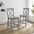 CF500424-GY X-Back Gray Counter Bar Stool, Set of 2