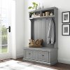 CF6006-GY Gray Distressed Hall Tree With Storage- Seaside
