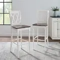 CF501030-WH Shelby White Bar Stools, Set of 2