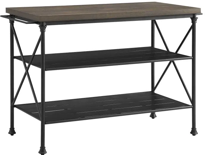 CF3024MB-BR Madeleine Matte Black Kitchen Island-2