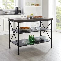CF3024MB-BR Matte Black Kitchen Island- Madeleine-1
