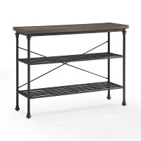 CF6130MB-BR Black Industrial Sofa Table - Madeleine-2
