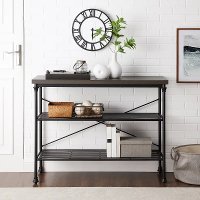 CF6130MB-BR Madeleine Black Industrial Sofa Table